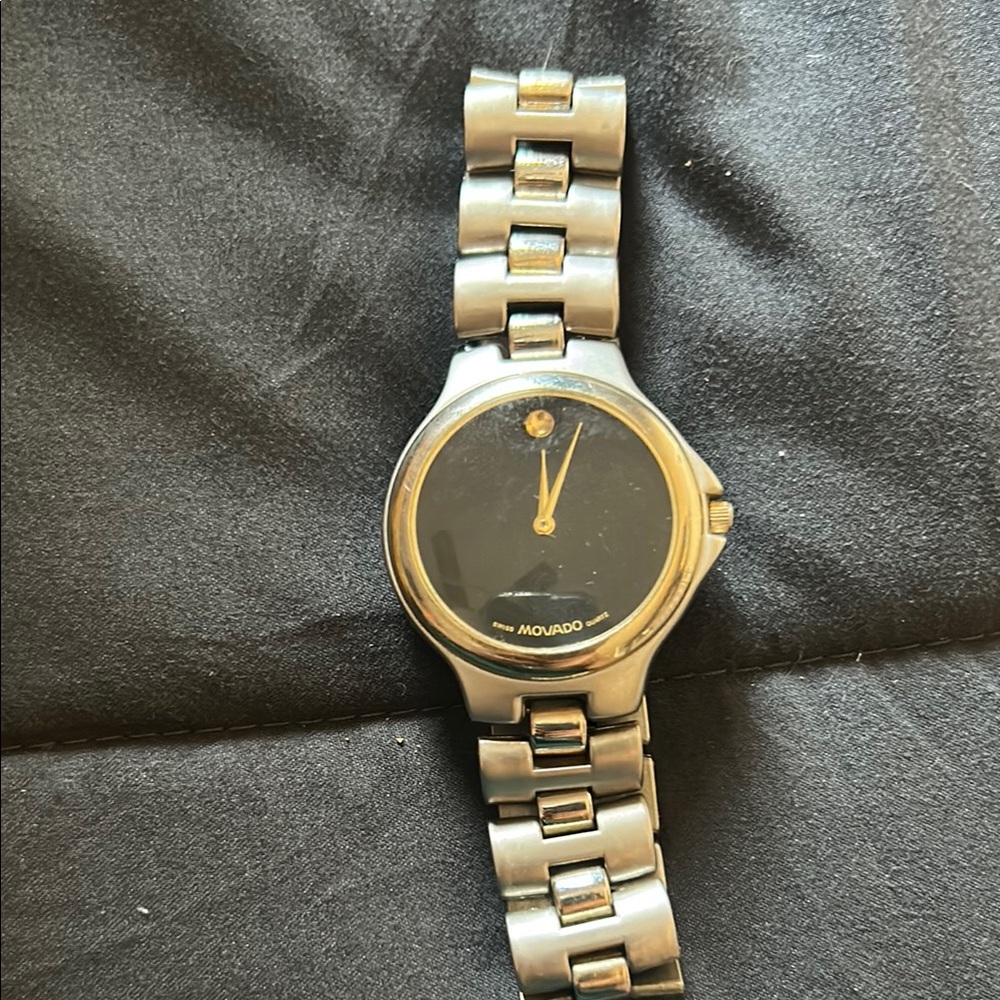 Movado Silver and Black Watch